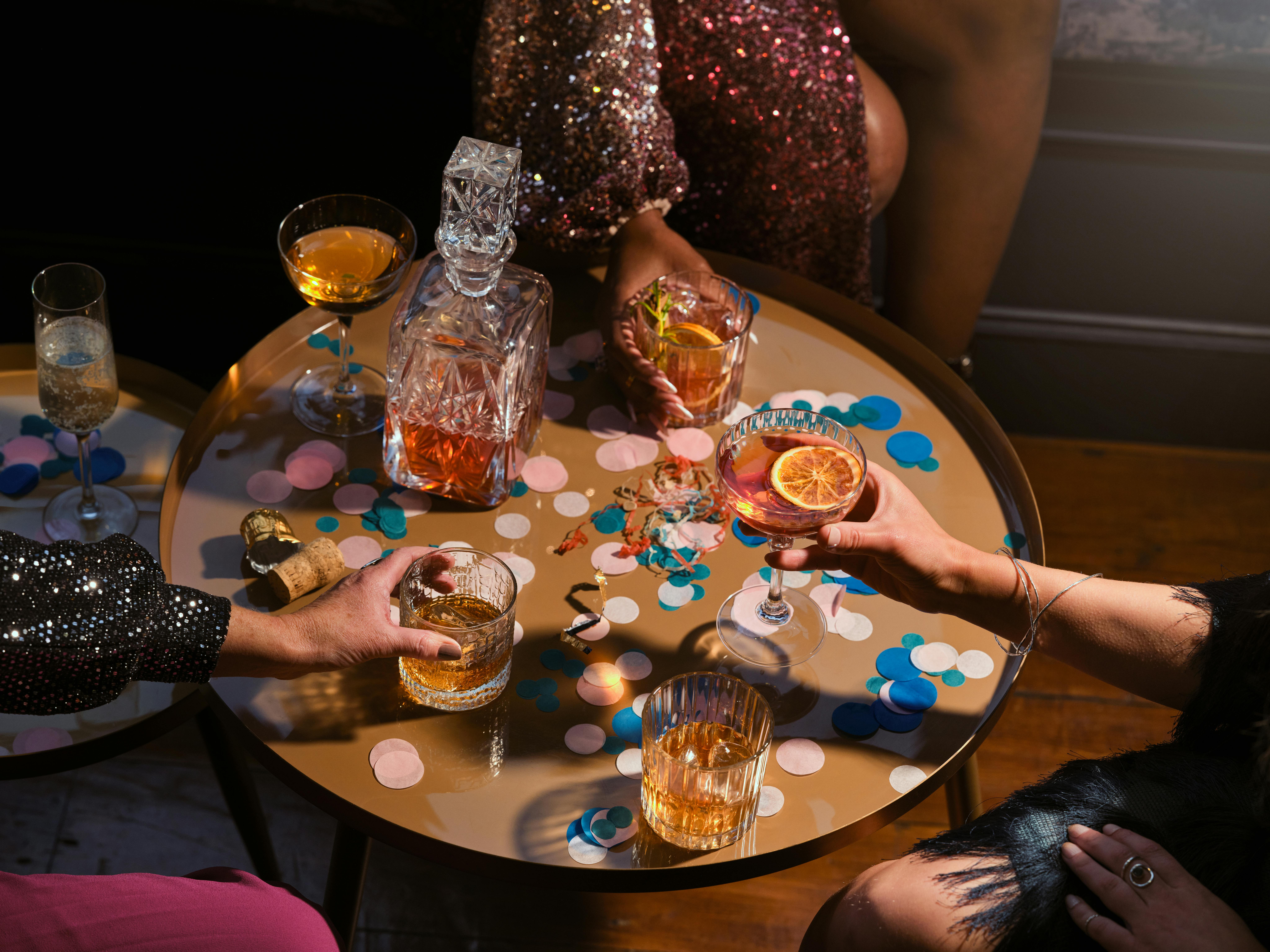 party, table, cheers, home party, colors